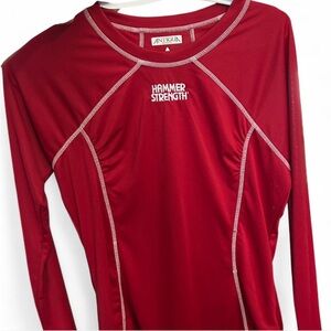 Vintage Antigua Women's Crimson Long Sleeve Running Tee